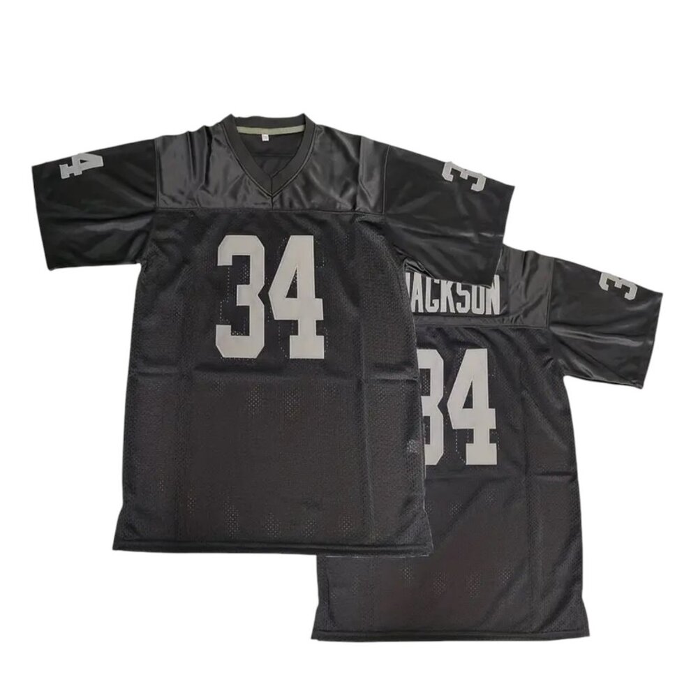 Raiders Bo Jackson #34 Football Jersey Stitched Black Men's